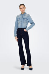 JDY Jeans campana tiro alto azul