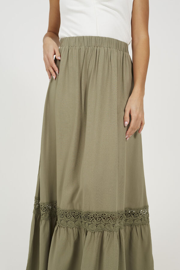 Brave Soul Saia longa com renda bege