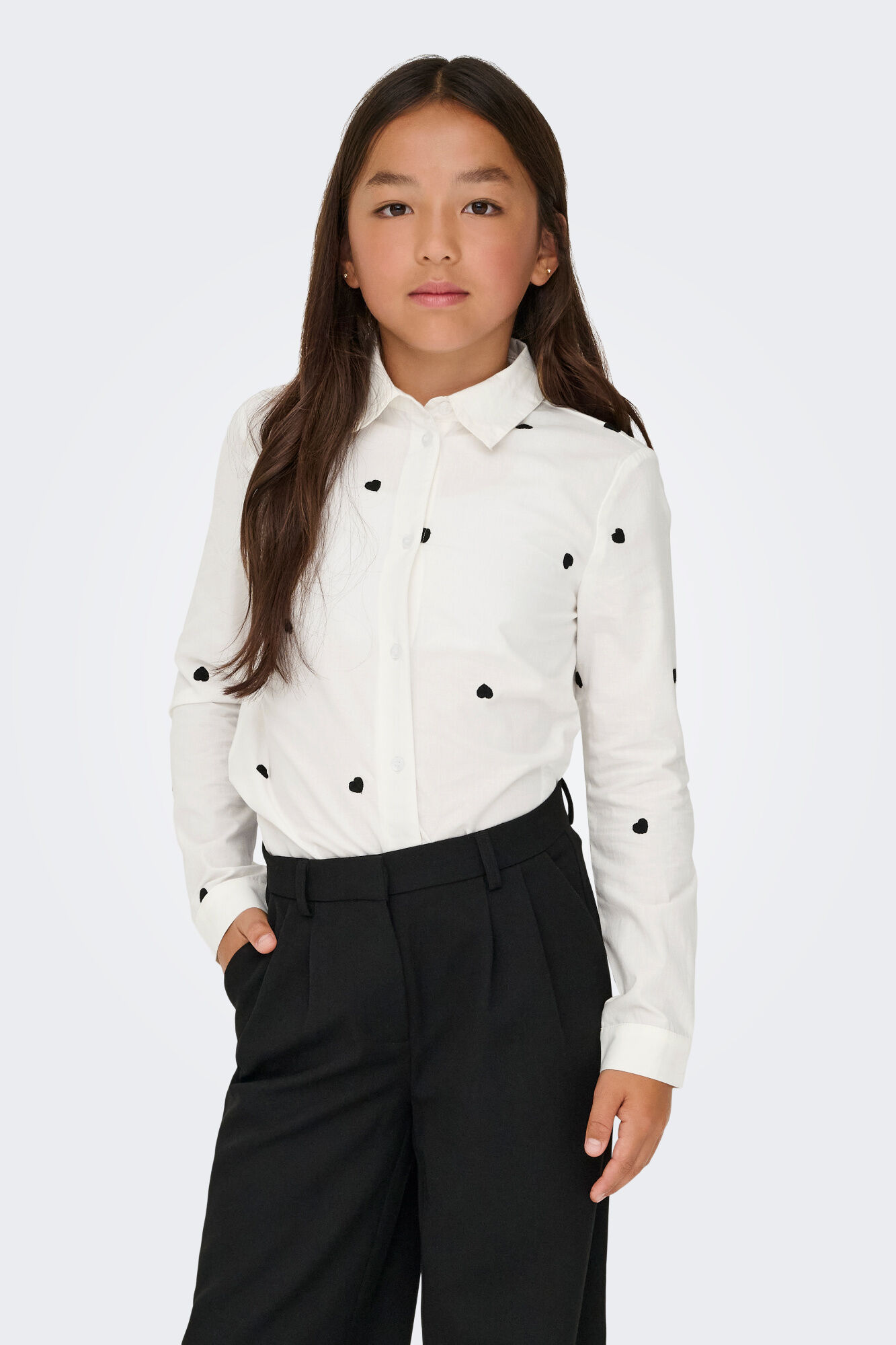 Only Girls Camisa bordado coraz&oacute;n ni&ntilde;a