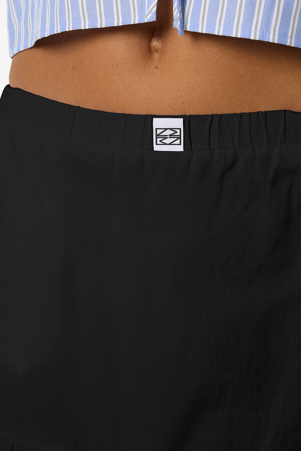 Noisy May Saia longa de popelina camponesa preto