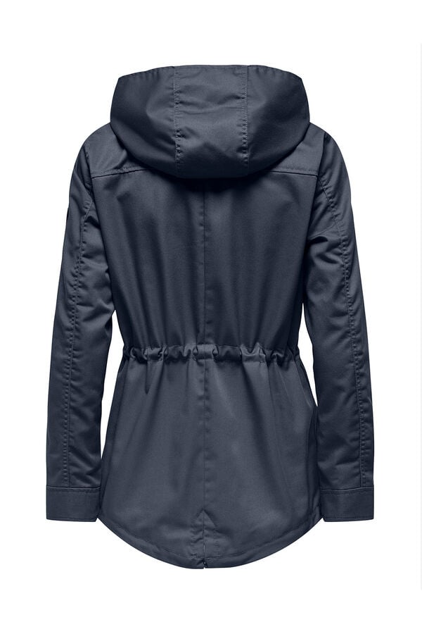 Only Parka com capuz azul