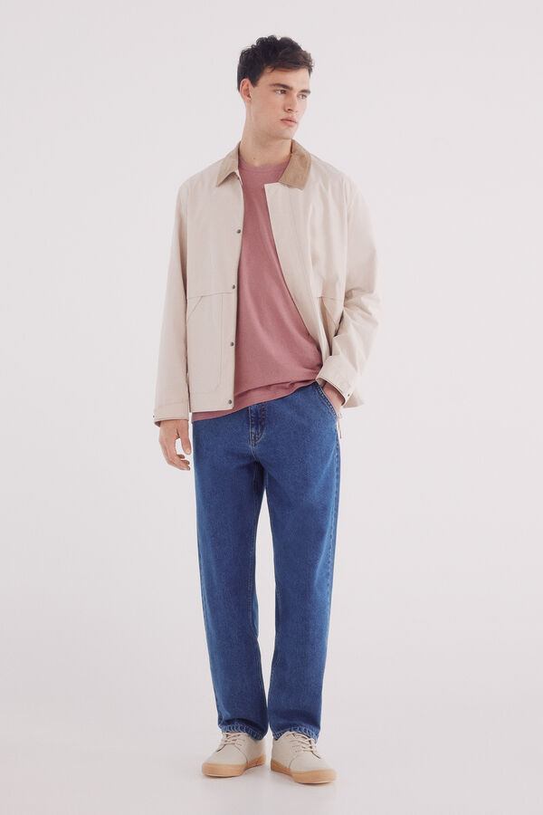 Springfield Camiseta básica com gola redonda vermelho