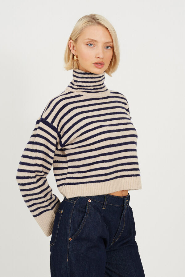 Brave Soul Jersey de punto a rayas beige