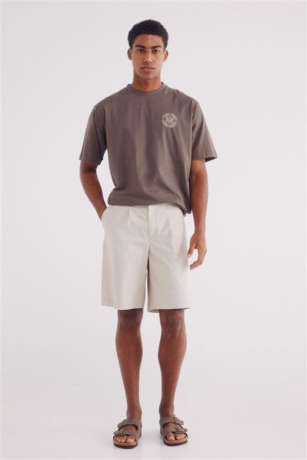 Springfield Camiseta bordada em c&iacute;rculo cru