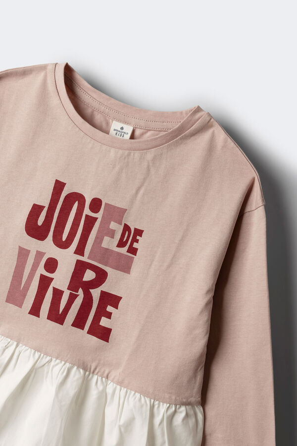 Springfield Kids Camiseta feminina "Joie de Vivre" rosa