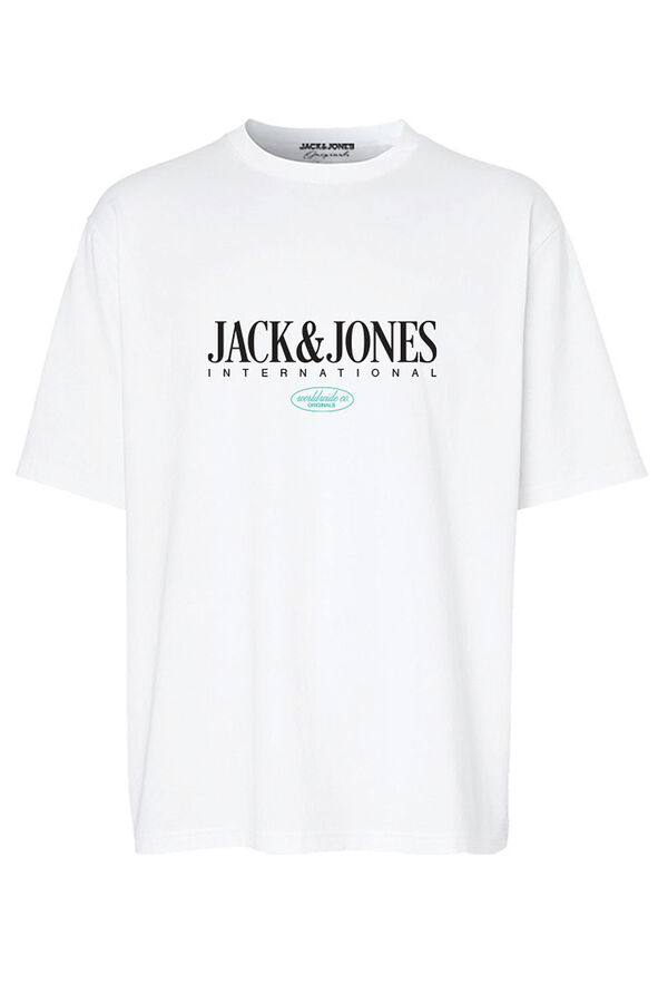Jack & Jones PLUS Camiseta manga corta con logo PLUS blanco