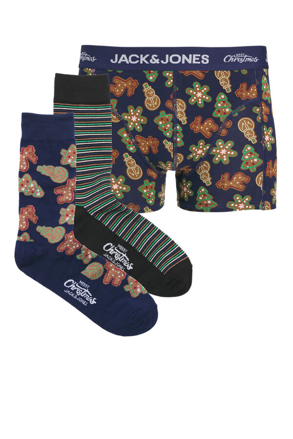 Jack & Jones Junior Set navide&ntilde;o ropa interior azul
