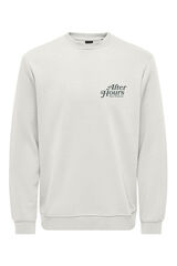 Only & Sons Sweatshirt com gola redonda e estampado nas costas branco