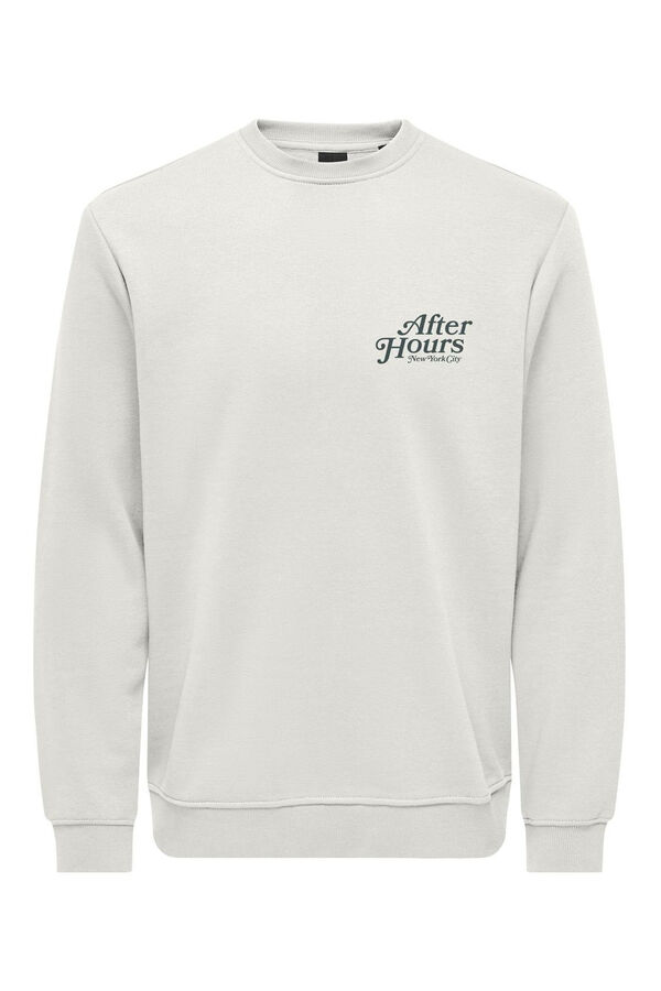Only & Sons Sweatshirt com gola redonda e estampado nas costas branco