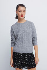 Springfield Camisola lurex pointelle cinzento