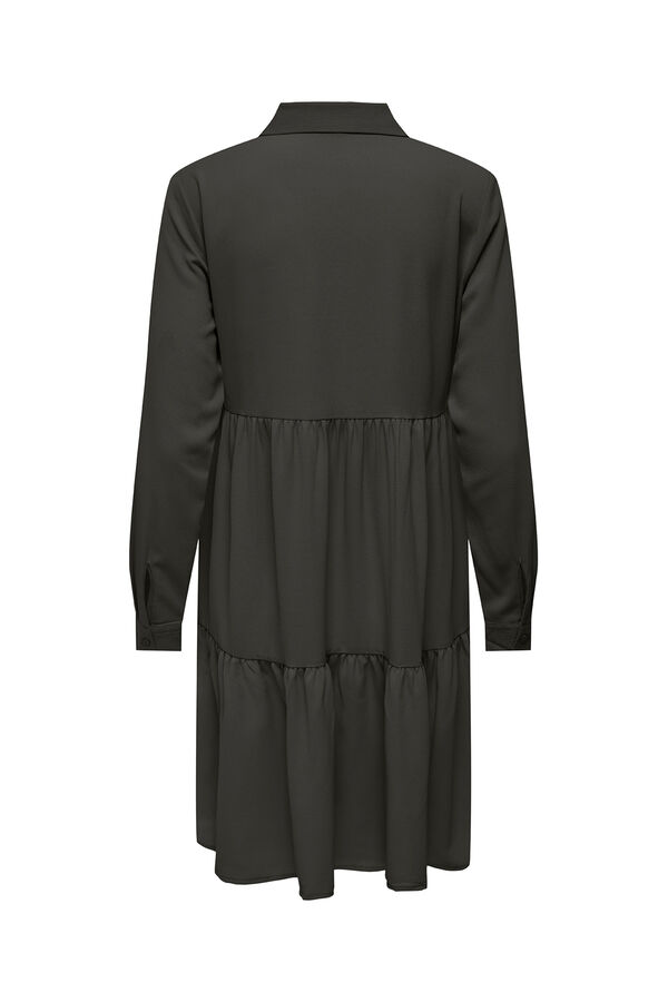 JDY Vestido curto camiseiro cinzento