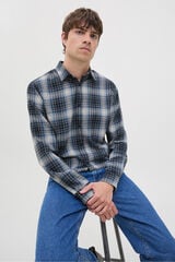 JJ REBEL Camisa xadrez regular fit azul