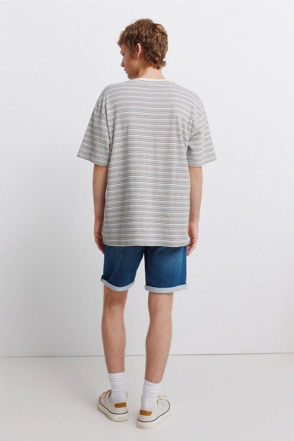 Springfield Bermuda vaquera en knit demim medio azul