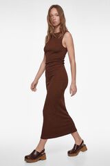 Koton Vestido midi ajustado castanho