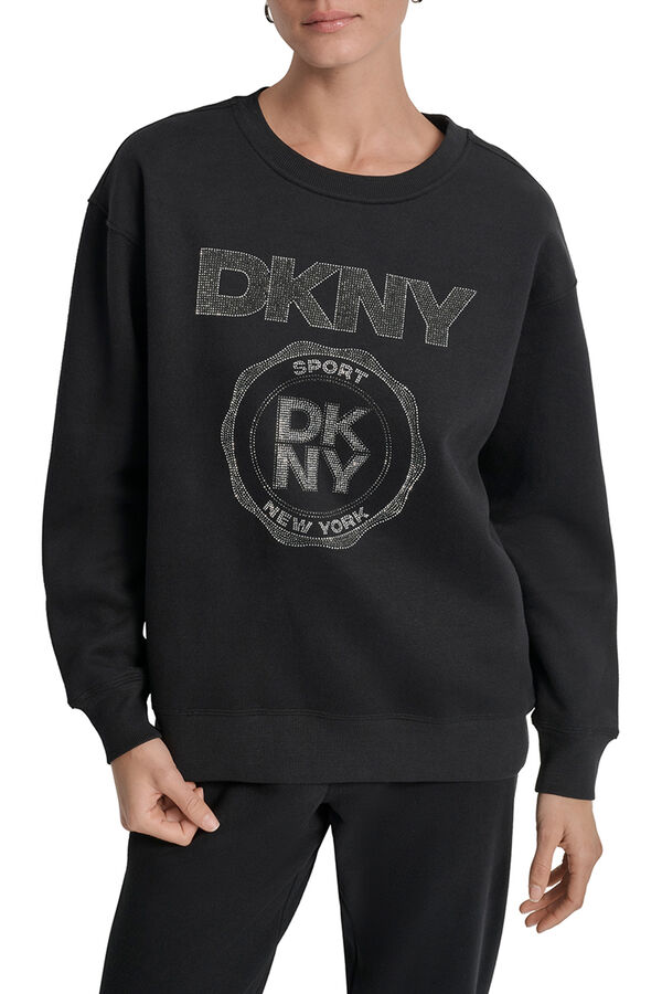 DKNY Sudadera dibujo logo negro