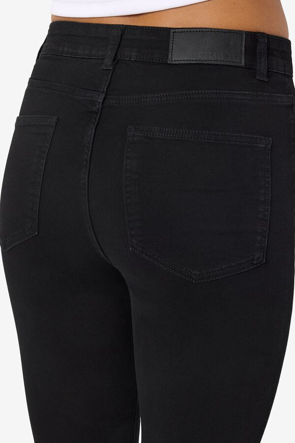 Noisy May Jeans flare de tiro alto negro