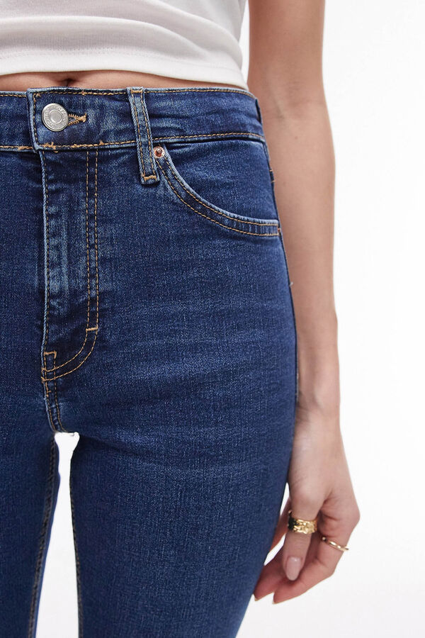 Topshop Jeans slim de tiro alto azul