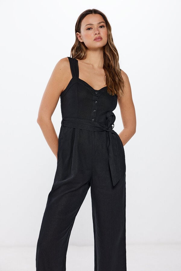 Springfield Mono Negro Tirantes Lino negro