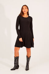 Brave Soul Vestido curto de manga comprida preto