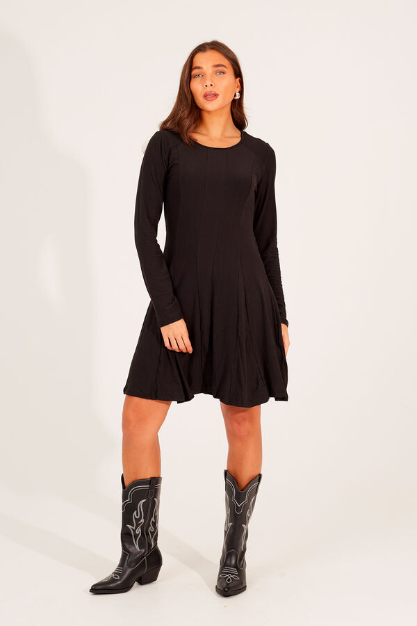 Brave Soul Vestido curto de manga comprida preto