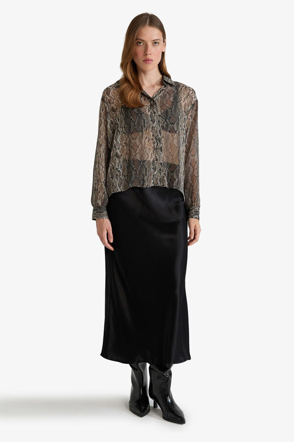 DeFacto Blusa de gasa negro