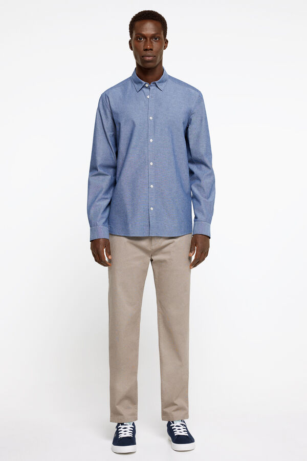 Springfield Camisa pinpoint coderas azul