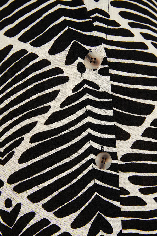 System Action Camisa oversize estampado geom&eacute;trico negro