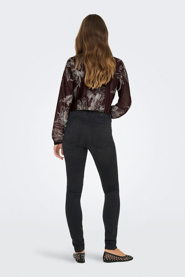 Only Camisa de gasa plisada burdeos