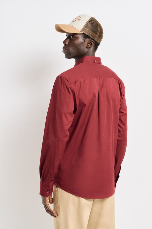 Springfield Camisa social de tecido el&aacute;stico vermelho