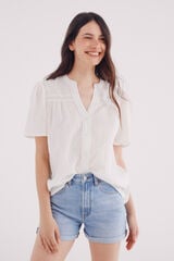 Springfield Blusa rom&aacute;ntica lace marfil