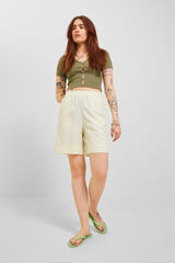 Jack & Jones Bermudas de linho cintura el&aacute;stica  branco