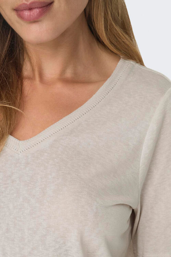 Only Camiseta manga corta regular fit gris