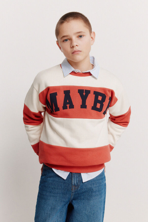 Springfield Kids Sweatshirt &agrave;s riscas "Maybe" para menino vermelho