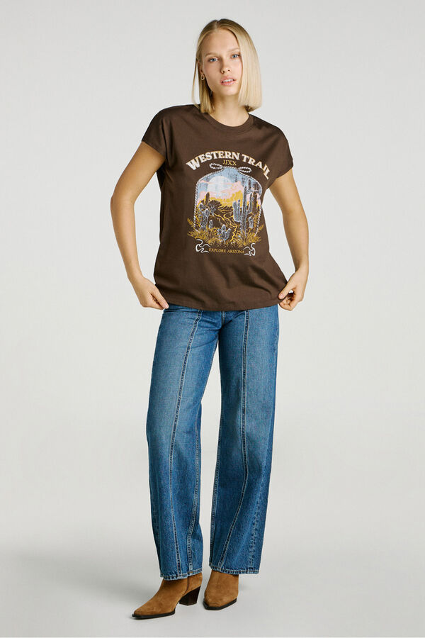 Jack & Jones Camiseta regular fit marr&oacute;n