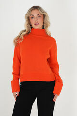 Brave Soul Jersey de punto con cuello vuelto naranja