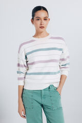 Springfield Jersey rayas lurex marfil