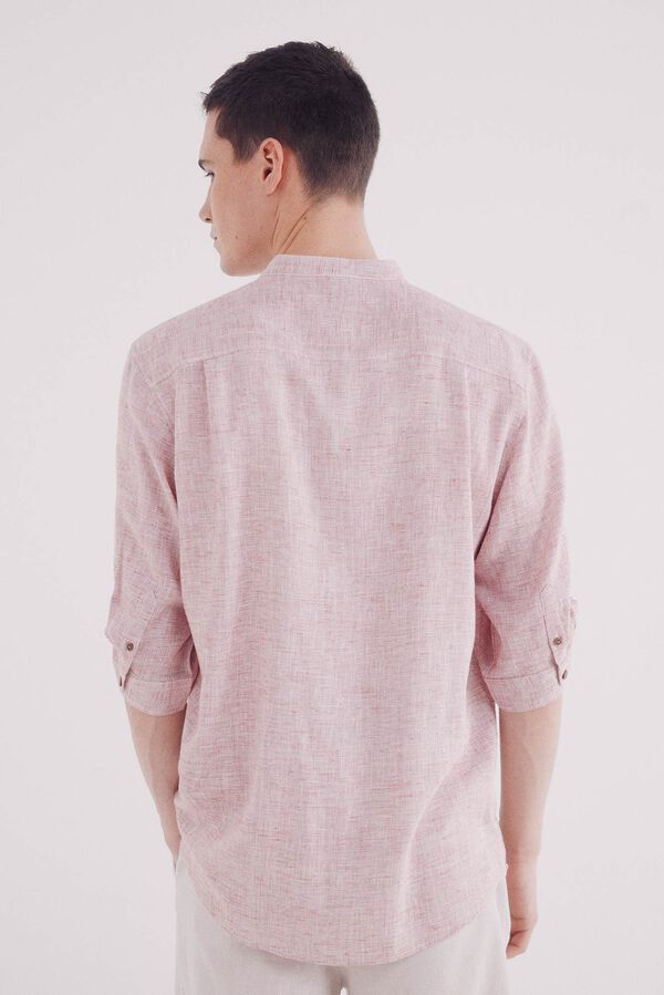 Springfield Camisa 3/4 linho viscose mao vermelho