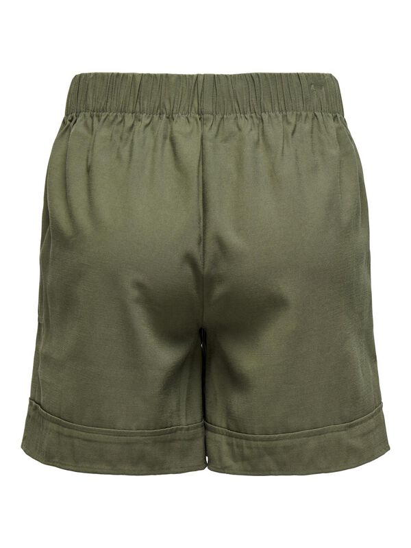 JDY Calças curtas fluidas Caqui escuro