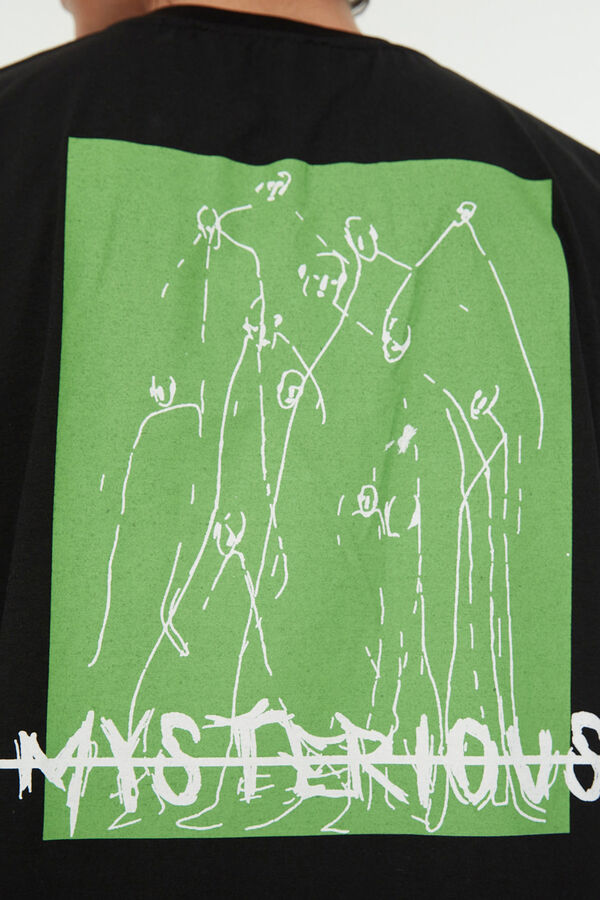 Trendyol Camiseta print trasero negro