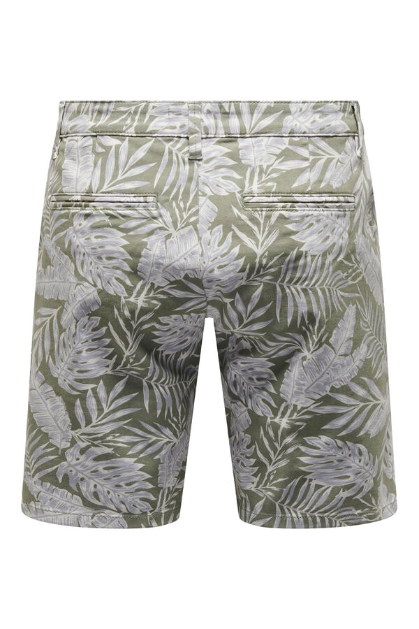 Only & Sons Bermudas com estampado de folhas verde