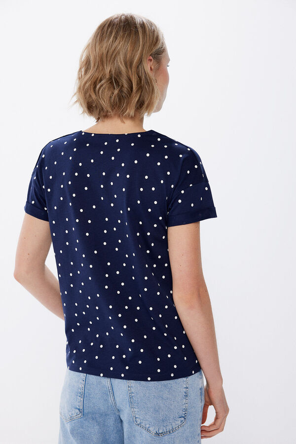 Springfield Camiseta estampada botones hombro azul