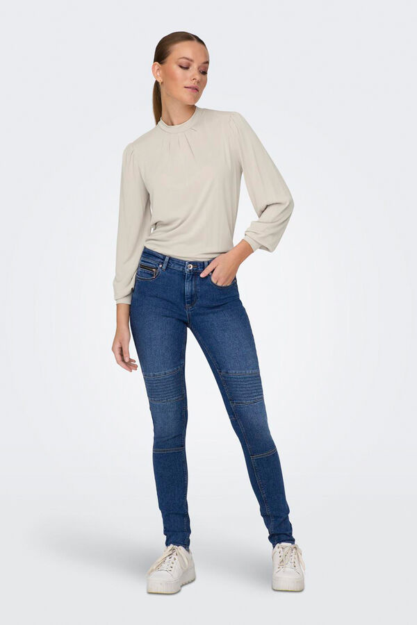 Only Top fluido de manga larga gris