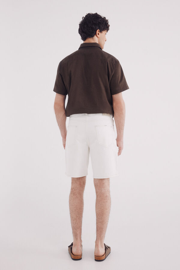 Springfield Bermuda vaquera blanco lavada regular fit estampado