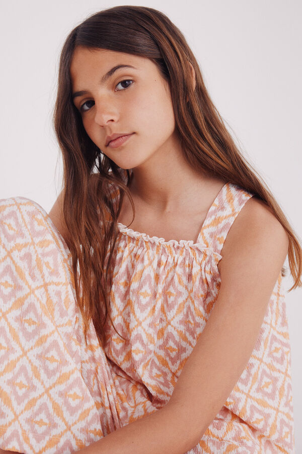 Springfield Kids Top estampado mangas para menina rosa