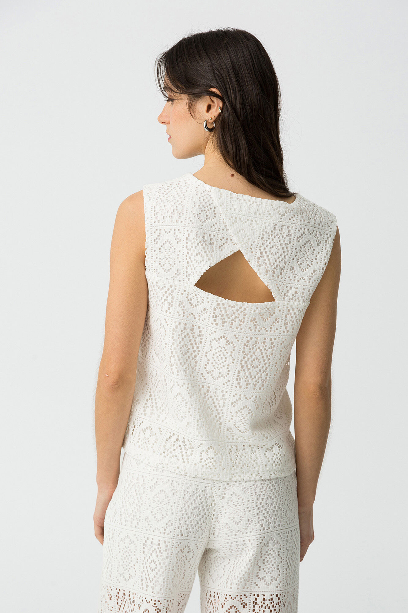 Tiffosi Blusa bordada inglesa com abertura