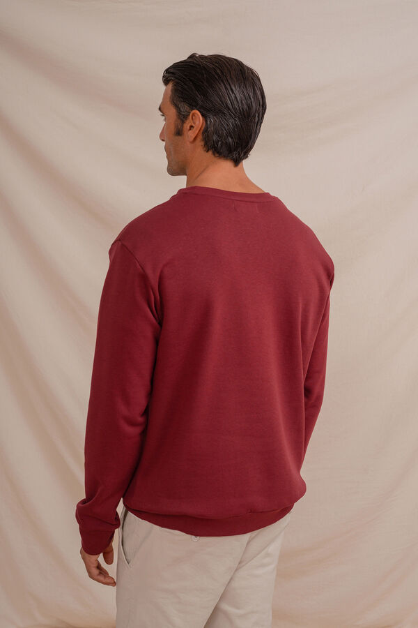 Celopman Sudadera b&aacute;sica de cuello redondo rojo