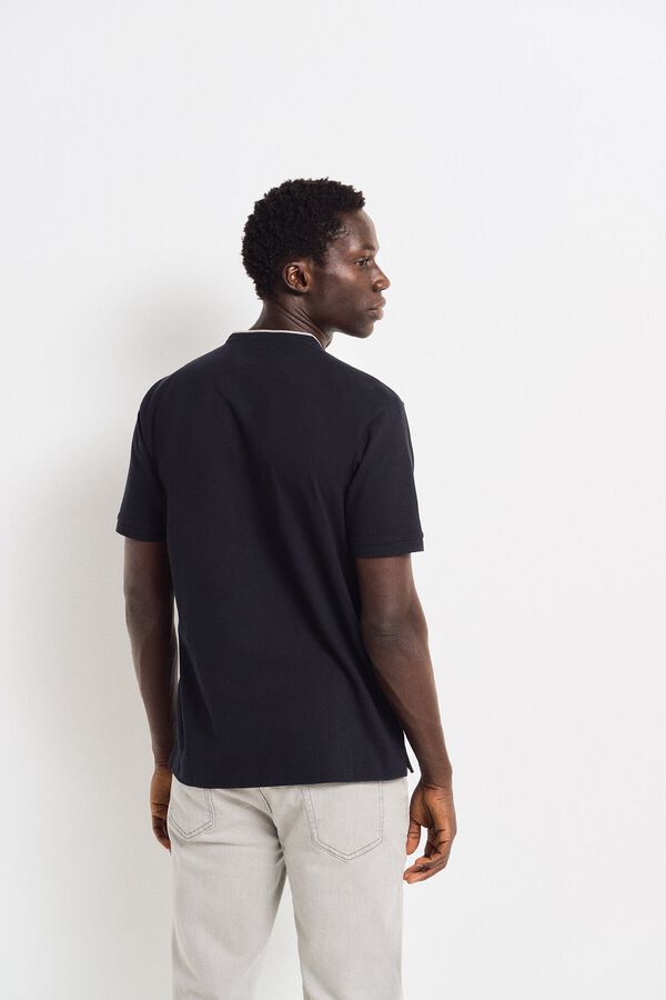 Springfield Polo piqu&eacute; cuello mao slim fit azul