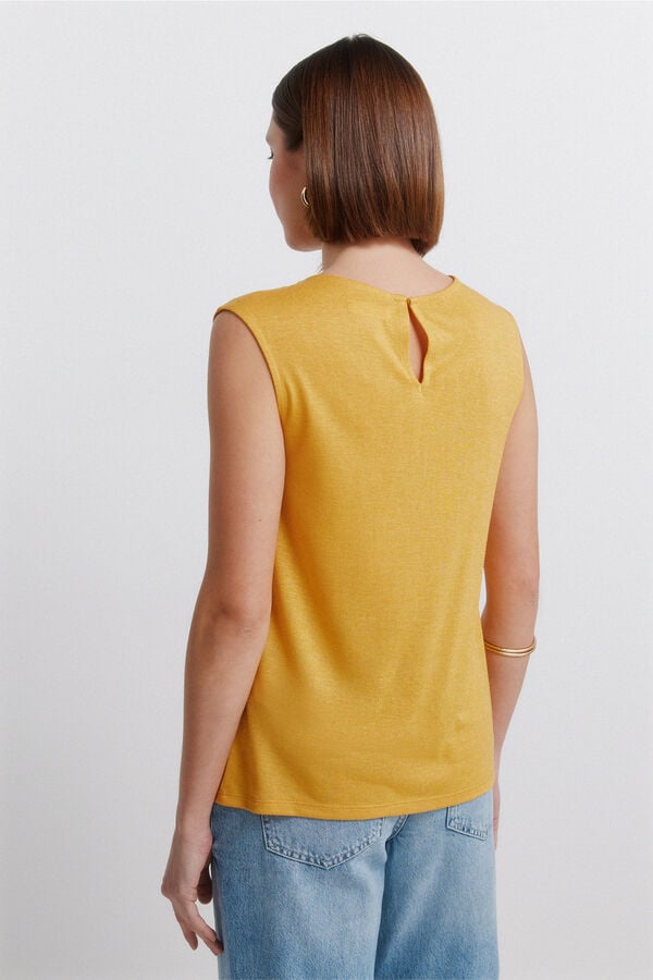 Springfield Camiseta sin mangas crochet amarillo