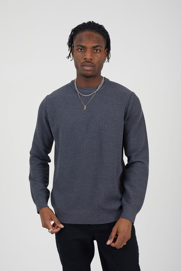 Brave Soul malha jacquard cinzento