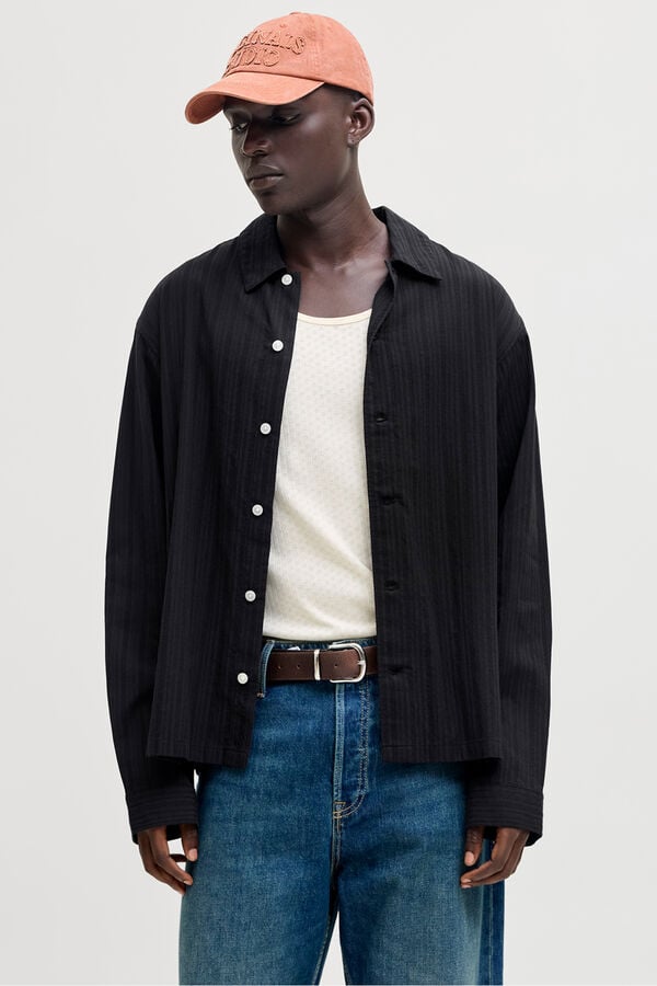 Jack & Jones Camisa texturizada preto
